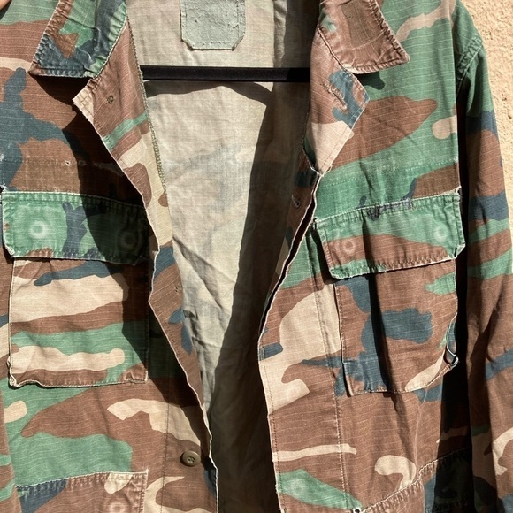 Men's Vintage Unbranded Jacket Camo Button-Down NO SIZE DISTRESSED 80s Grunge - Picture 11 of 16